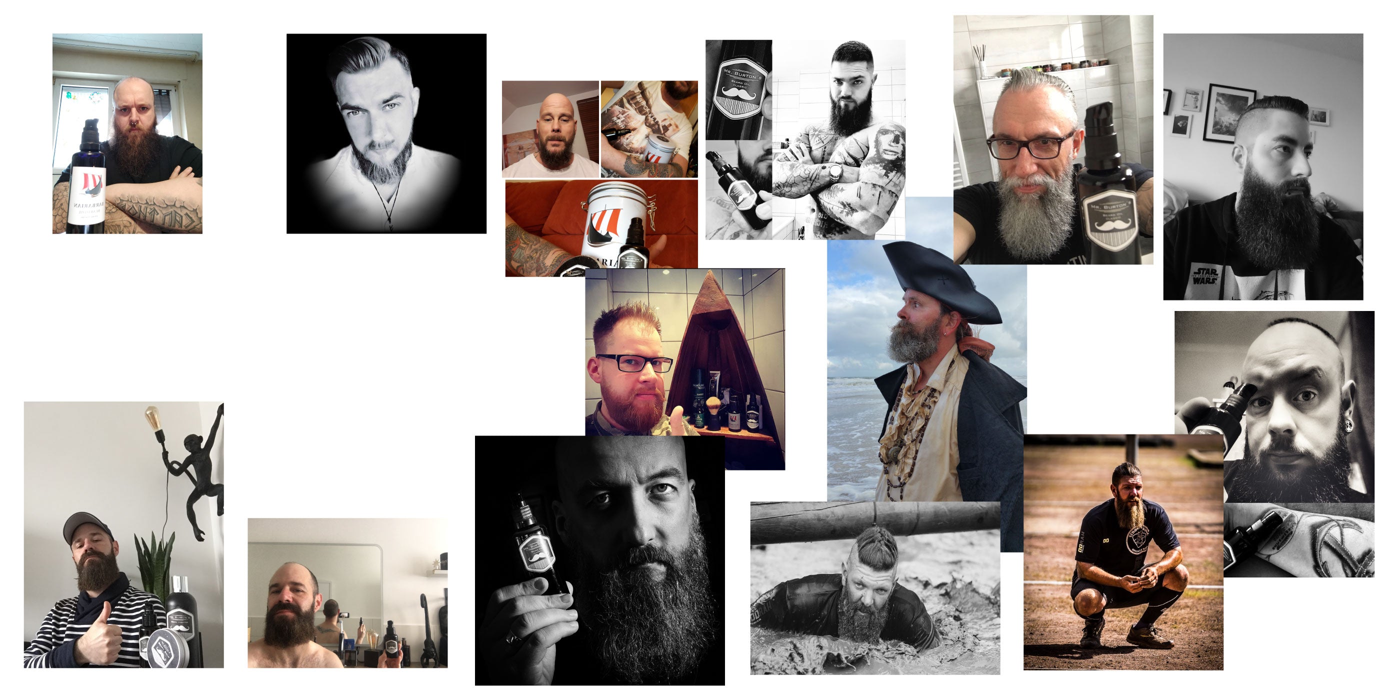 Collage von Bartträgern 